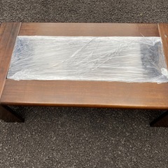 アンティーク 木製ガラステーブル 昭和レトロの画像