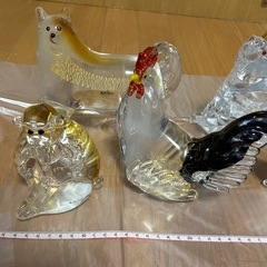ガラス製　干支の置物　　5つの画像