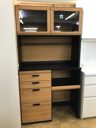 【ジャングル深井店】★食器棚 ブラウン 収納家具 家具 簡易クリーニング済 堺市（中区 堺区 東区 西区 南区 北区）和泉市 河内長野市 富田林市 松原市 狭山市 深井 【FU2870】