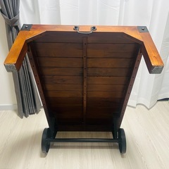 トロリーテーブル ローテーブル 車輪付き ビンテージ風の画像