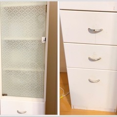 無料！食器棚　収納棚　ホワイト　セパレートタイプ　隙間にもの画像