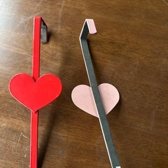 フック　ハート　赤　ピンク　セットでの画像