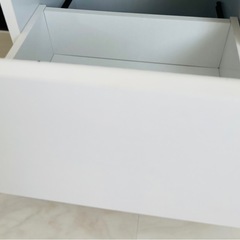 収納付きドレッサー 収納 コンパクト 全身鏡  ホワイトの画像