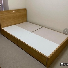 【最終値下げ】セミダブル　収納付き　ベッド　フレームの画像