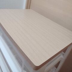 4段ワイドチェス《ほぼ新品》 アイリスオーヤマウッドトップチェスト フレンチオーク木天板 日本製 組み立て済 サイズ : 幅54.5 × 奥行き39.1 ×高さ78cmの画像