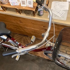 【BRIDGESTONE前後タイヤ・チューブ新品！】シングルギア　24インチ自転車　ワインレッドの画像