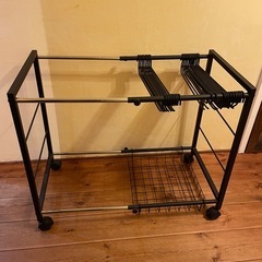 アイアン　伸長式パンツハンガーラックの画像