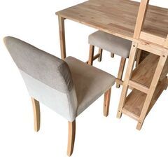 アーバンホーム 収納棚付きダイニングテーブル 天然木 家具 椅子付き 札幌 東区の画像