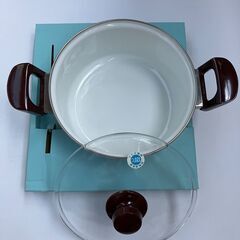 ２０ｃｍ両手ほうろう鍋　日本製の画像