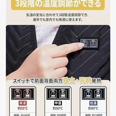 【新品】電熱ベスト 加熱ベスト 11箇所発熱 バッテリー付き　サイズＬの画像