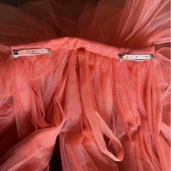 テラコッタカラードレス　YNS WEDDING オレンジグリッター/パニエ付きの画像