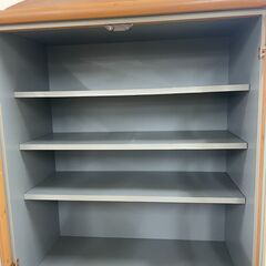 【ジャングルジャングル滋賀草津店】ジモティ来店特価‼ 食器棚 ナチュラル×ブルー J-251131の画像