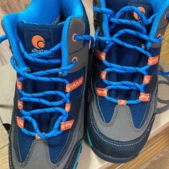 albatre トレッキングシューズ 25cm 青/グレー/オレンジ　登山靴の画像