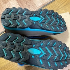 albatre トレッキングシューズ 25cm 青/グレー/オレンジ　登山靴の画像