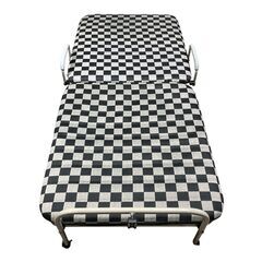 折り畳みベッド チェック柄 スプリング無し リクライニング★S3374Aの画像