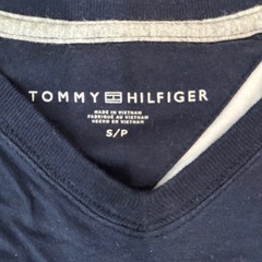 TOMMY HILFIGER VネックTシャツ S/P ネイビー/ホワイトの画像