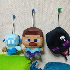 マインクラフト　クッション＆ぬいぐるみ7体セットの画像