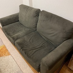 コーデュロイ　ソファ　緑の画像