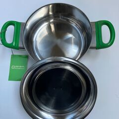 未使用　１８ｃｍステンレス両手鍋　日本製の画像