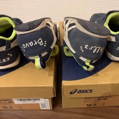 asics16と16.5cm 内履き17cm、室内・トイレスリッパの画像
