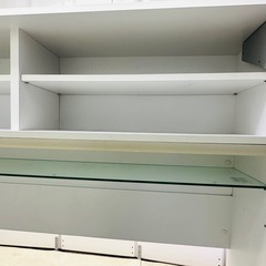 テレビ台 茶　ホワイト ガラスの画像