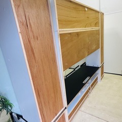 テレビ台 茶　ホワイト ガラスの画像