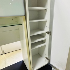 テレビ台 茶　ホワイト ガラスの画像