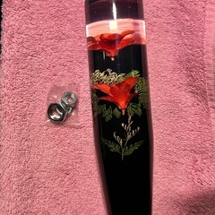 【超お得な新古品】オートランド 200mmロングシフトノブ 生花　赤色の画像