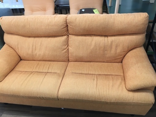 【ジモティー割あり】【ジャングル守口店】2人がけソファー　オレンジ