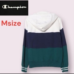 Champion ホワイト Mサイズ パーカー　チャンピオン　レーヨンの画像