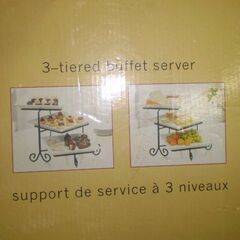 ビュッフェサーバー角型3段オードブル皿の画像