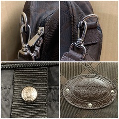 ★ヴィンテージ★ LONGCHAMP ロンシャン モノグラム 総柄 ハンドバッグ トートバッグ ブラウン 約幅40cm×高さ25cmの画像