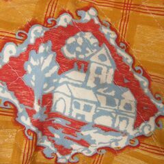 昭和レトロ　敷物　マルチカバー　お家柄　こたつカバー　マルチラグの画像