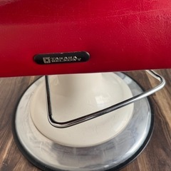 タカラベルモント 理容椅子 赤 ビンテージ 昇降可 美品 業務用 バーバーチェアの画像