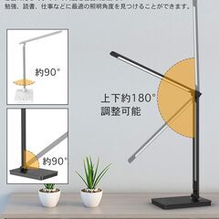 高輝度 電気スタンド 勉強机 明るい 卓上ライト デスクライト ledライト 5段階調光調色の画像