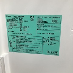 【6ヶ月保証】2ドア冷蔵庫 Haier JR-NF121NJの画像