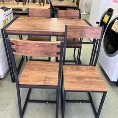 【リサイクルショップ ピカソ 小松原】🍖🍷インダストリアルデザイン✨ダイニング4点セット（テーブル＋チェア4脚）🍷🍖★7559★の画像