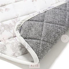  Francfranc ひんやりキルトラグ クラシックフラワー L 1850×1850 グレーの画像