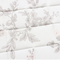  Francfranc ひんやりキルトラグ クラシックフラワー L 1850×1850 グレーの画像