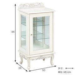 ガラスキャビネット　猫脚　VAIOLETの画像