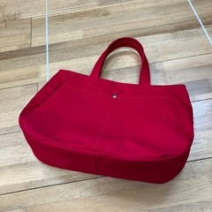 【ハンドメイド】帆布トートバッグ  レッド×モカ1105新品未使用の画像