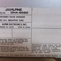 ☆ALPINE　アルパイン　ＣＤ／ＤＶＤチェンジャー　ＤＨＡ－Ｓ６８０（現状渡し）☆の画像