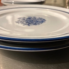 レトロかわいいシンプルなブルーのお皿　4種のペアセット　8枚の画像