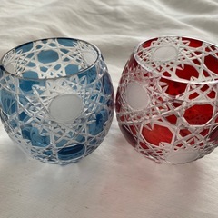 織部 切子グラス　ペアセットの画像