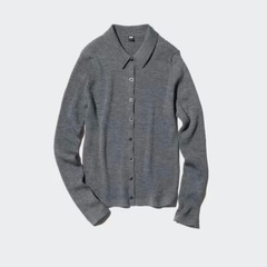 ユニクロ　メリノリブカーディガンの画像