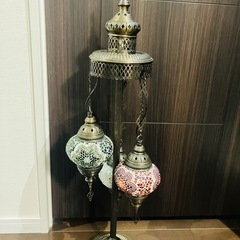 トルコランプ　3連　スタンド式　赤　白　みどり緑の画像