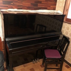 音出し確認済】YAMAHA ヤマハ ピアノ 定番 人気 NO.U3G 黒 アップライトピアノ 3本ペダル 椅子 1971年製造 日本製の画像