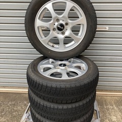 No.149 スタットレスタイヤ155/65/14 4H PCD100 アルミホイール付4本セットの画像