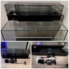 600水槽、上部フィルター(3段 仕様)、水槽台、3点セット！の画像