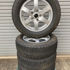 No.153 スタットレスタイヤ195/65/15 5H PCD114.3 アルミホイール付4本セットの画像